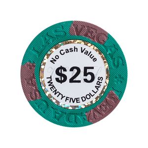 Fichas 14 Gramas Clay Lote com 25 Modelo Las Vegas Nevada 25