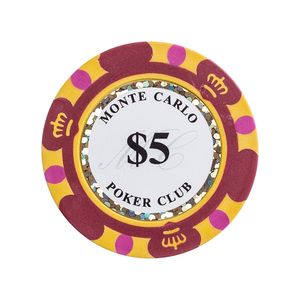 Fichas 14 Gramas Clay Lote com 25 Modelo Monte Carlo 3-Tone 5