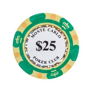 Fichas 14 Gramas Clay Lote com 25 Modelo Monte Carlo 3-Tone 25
