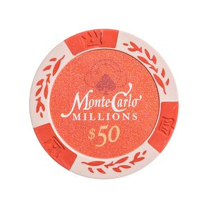 Fichas 14 Gramas Clay Lote com 25 Modelo Monte Carlo Millions 50