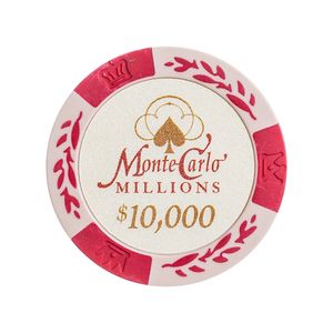 Fichas 14 Gramas Clay Lote com 25 Modelo Monte Carlo Millions 10.000