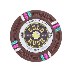 Fichas 14 Gramas Clay Lote com 25 Modelo Gold Rush 0,25