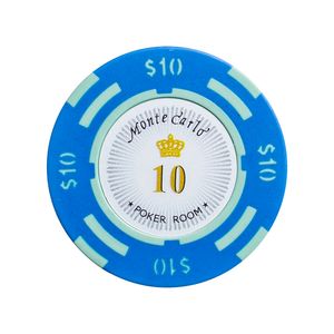 Fichas 14 Gramas Clay Lote com 25 Modelo Monte Carlo Poker Room 10