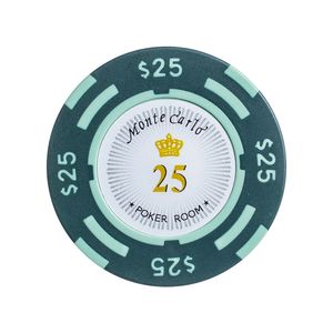 Fichas 14 Gramas Clay Lote com 25 Modelo Monte Carlo Poker Room 25