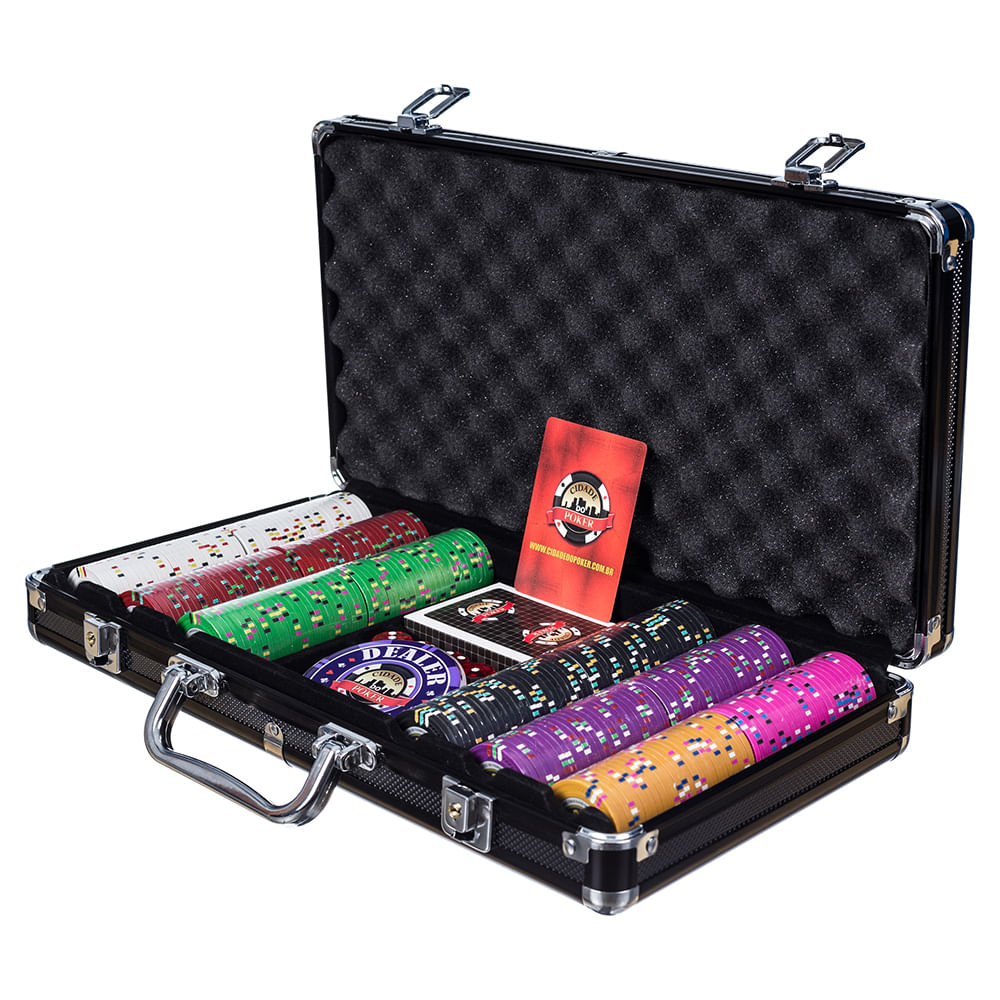 Maleta de Poker 300 fichas 14gms Gold Rush Cidade do Poker