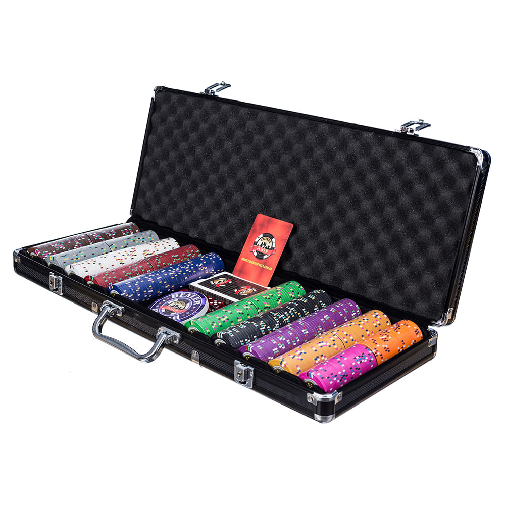 Maleta de Poker 500 fichas 14gms Gold Rush Cidade do Poker
