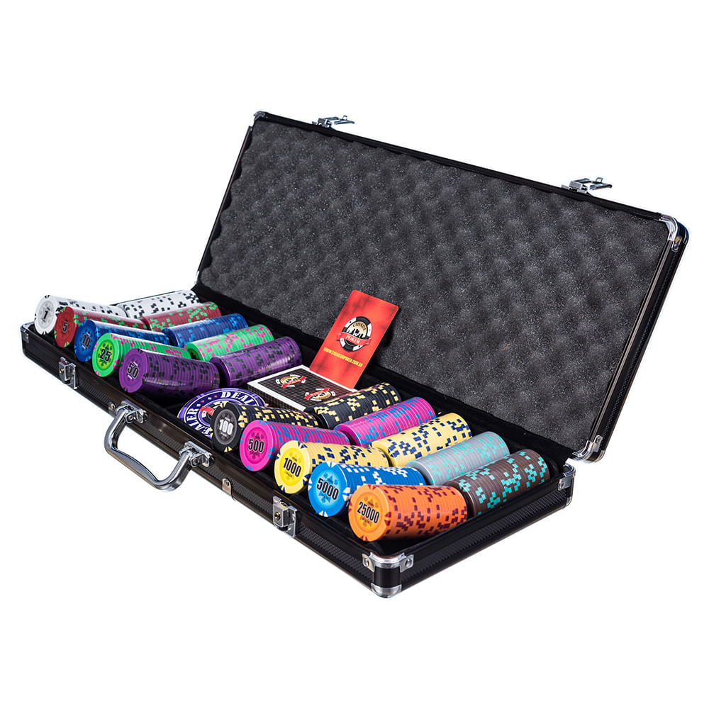 Maleta de Poker 500 fichas 11,5gms Abs Prime Cidade do Poker