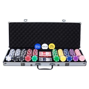 Maleta de Poker 500 fichas 11,5gms Dice Sem Numeração 8 Cores