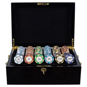 Maleta de Poker 500 Fichas 14gms Monte Carlo 3-Tone Case Madeira