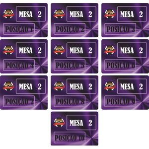 Pacote com 10 Cartões de Posição Mesa 2