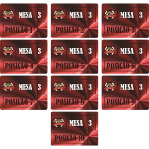 Pacote com 10 Cartões de Posição Mesa 3