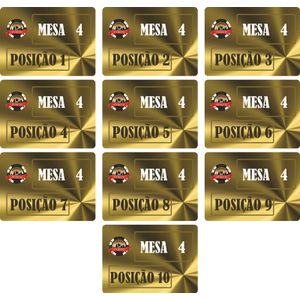Pacote com 10 Cartões de Posição Mesa 4