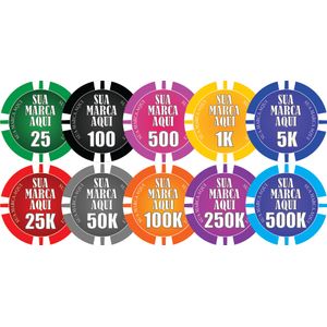 Fichas de Poker Personalizadas 11,5gms 2 Raios