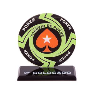 Troféu Para Poker Mod. 1 Verde 2º Colocado