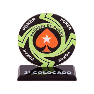 Troféu Para Poker Mod. 1 Verde 3º Colocado