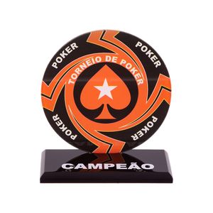 Troféu Para Poker Mod. 1 Vermelho Campeão