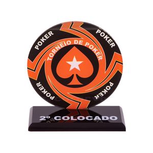 Troféu Para Poker Mod. 1 Vermelho 2º Colocado