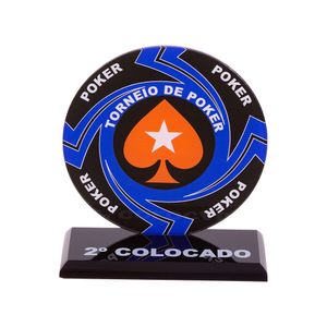 Troféu Para Poker Mod. 1 Azul 2º Colocado