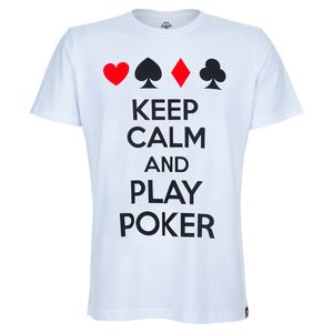 Camiseta Keep Calm And Play Poker Branca