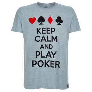 Camiseta Keep Calm And Play Poker Cinza