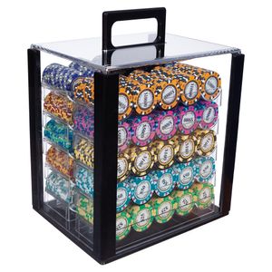 Maleta de Poker 1.000 Fichas 14gms Monte Carlo 3-Tone Case Acrílico