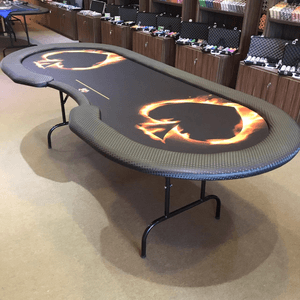 Mesa de Poker Oval 2,50 x 1,10 Espada com Fogo