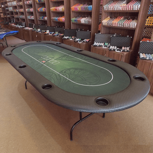 Mesa de Poker Oval 2,40 x 1,10 Com Porta Copos Verde