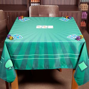 Toalha de Mesa Quadrada Para Carteado e Jogos 1,50 X 1,50m Verde