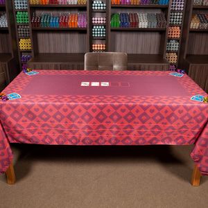 Toalha de Mesa Retangular Para Carteado e Jogos 2,00 X 1,50m Vermelha
