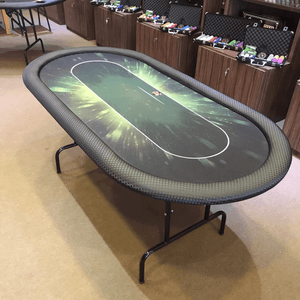 Mesa de Poker Oval 1,80 x 0,90 Verde Explosão