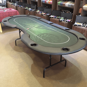 Mesa de Poker Oval 2,50 x 1,10 Verde com Porta Copos