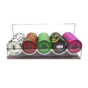 Estojo de Acrílico Com 100 fichas de Poker de 11,5gms Abs Prime