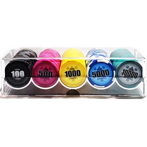 Estojo de Acrílico Com 100 fichas de Poker de 11,5gms Abs Mirage