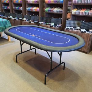 Mesa de Poker Oval 1,80 x 0,90 Azul