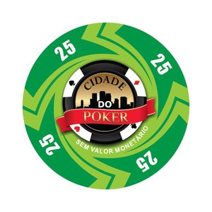 Fichas Cerâmica 10 Gramas Lote com 10 unidades Modelo 4 Raios -Valor 25