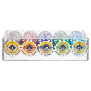 Estojo de Acrílico Com 100 fichas de Poker de 11,5gms Black Diamond