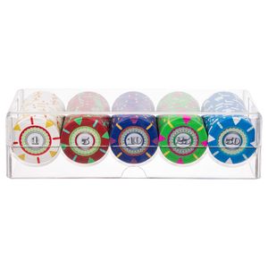 Estojo de Acrílico Com 100 fichas de Poker de 14gms Clay  Prime