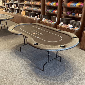 Mesa de Poker Oval 2,20 x 1,10 C/ Entrada Dealer Preto Naipes C/ Porta Copos