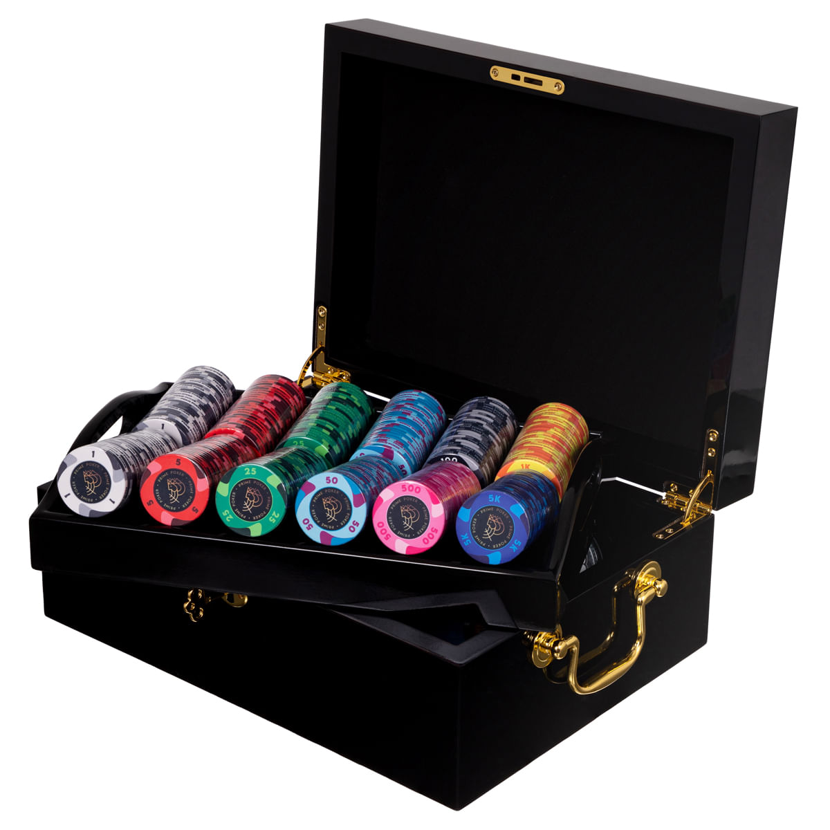 Maleta de Poker 500 fichas Cerâmica 39mm Prime Poker Case Madeira