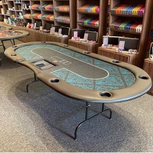 Mesa de Poker 2,50 x 1,10 Verde com Porta Copos