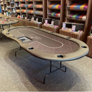 Mesa de Poker 2,50 x 1,10 Preta com Porta Copos