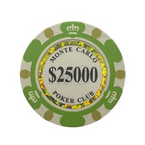 Fichas 14 Gramas Clay Lote com 25 Modelo Monte Carlo 3-Tone 25.000