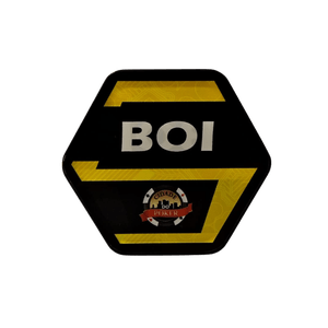 Botão Boi Acrílico Sextavado Amarelo Cidade do Poker